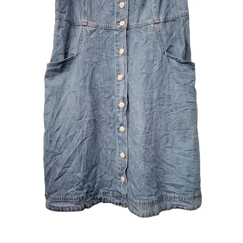 Madewell Denim Puff Sleeve Mini Dress Size 8